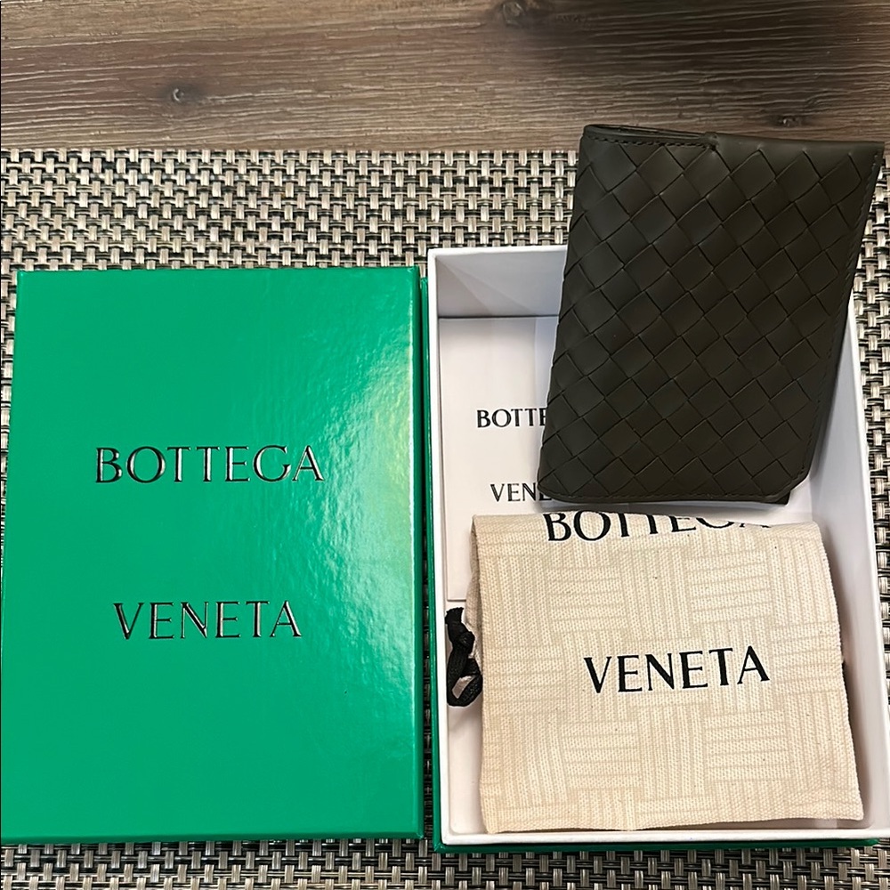 Bottega Veneta Dark Woven Card Holder